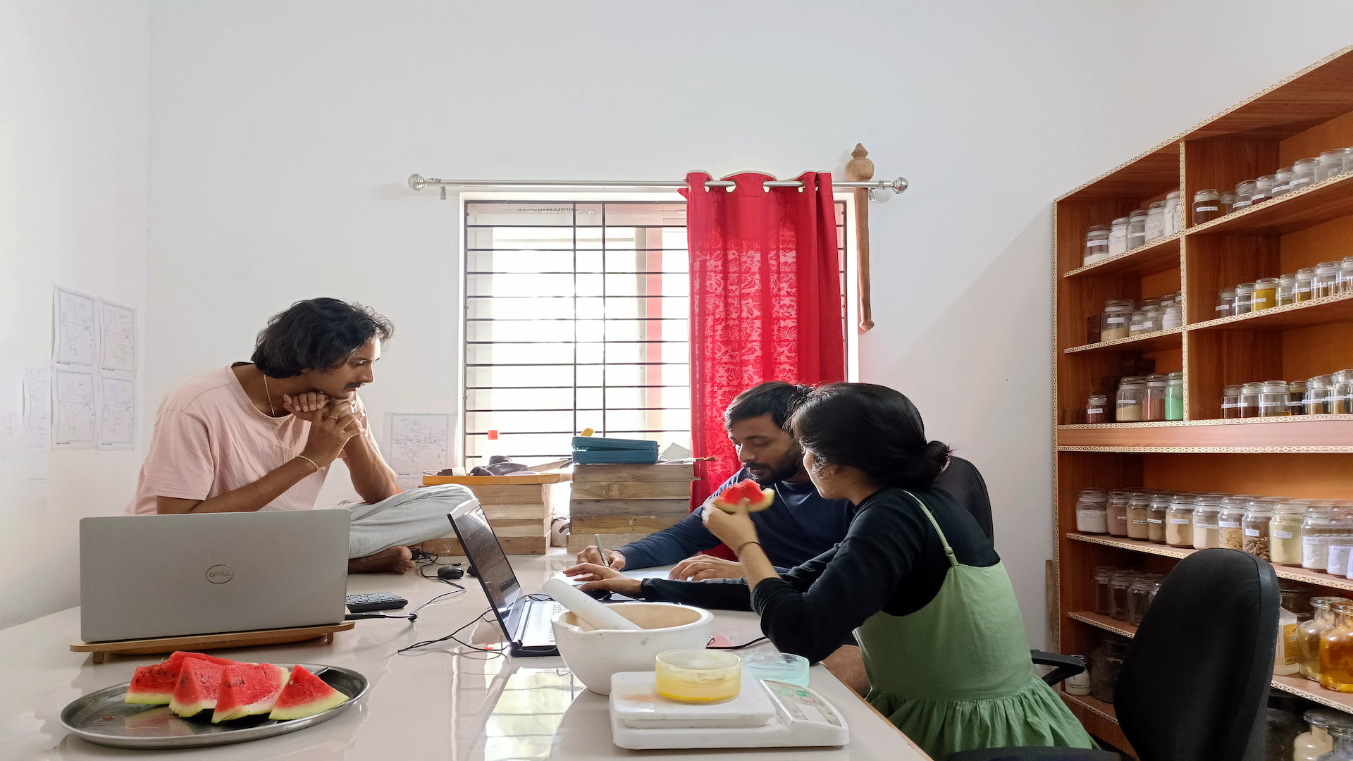 SROT team collaborating in the studio
